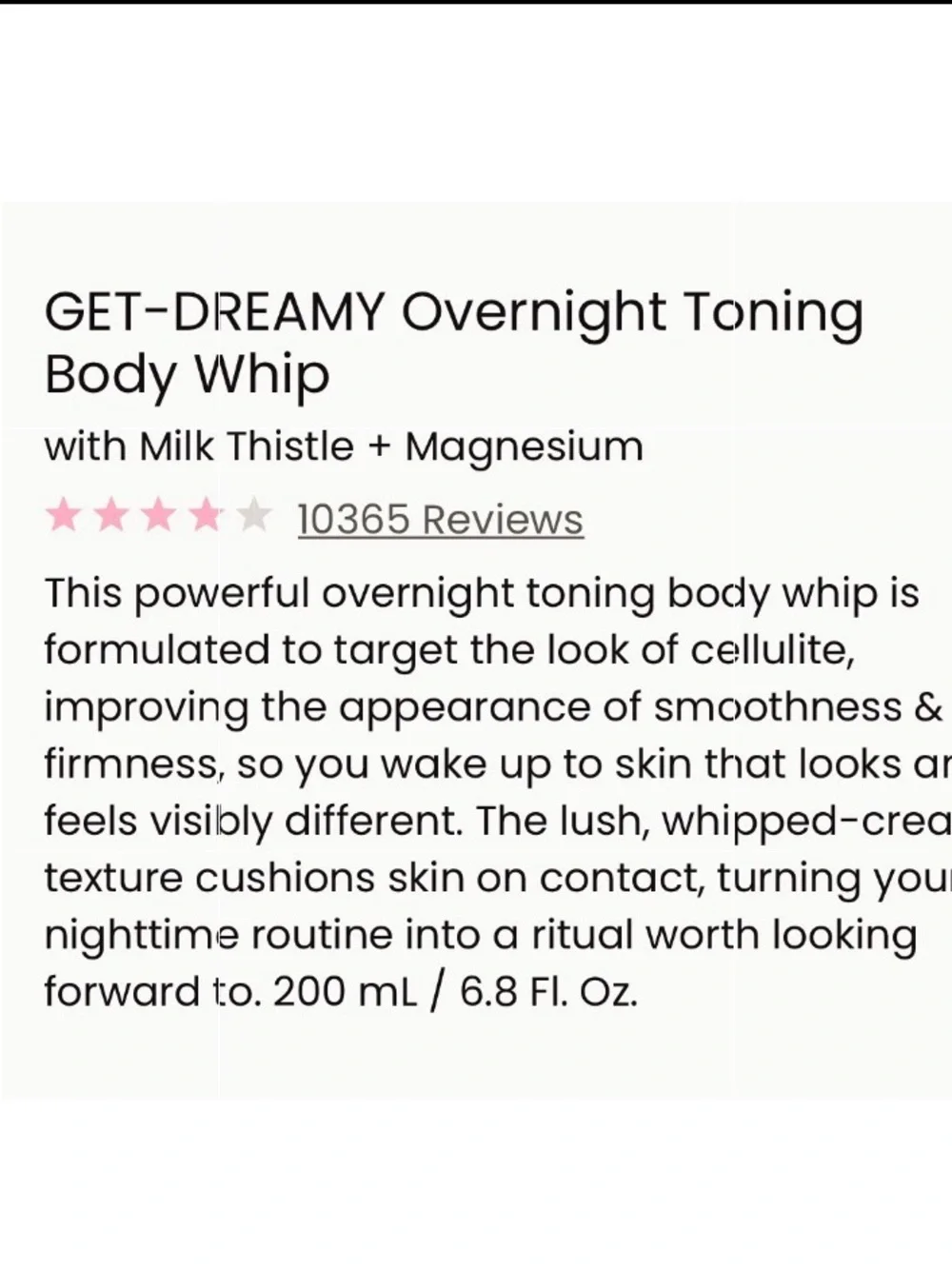 Marley’s GET-DREAMY.  OVERNIGHT TO BODY WHIP. -LARGE